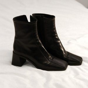 L'INTERVALLE Black Leather Heeled Boots
